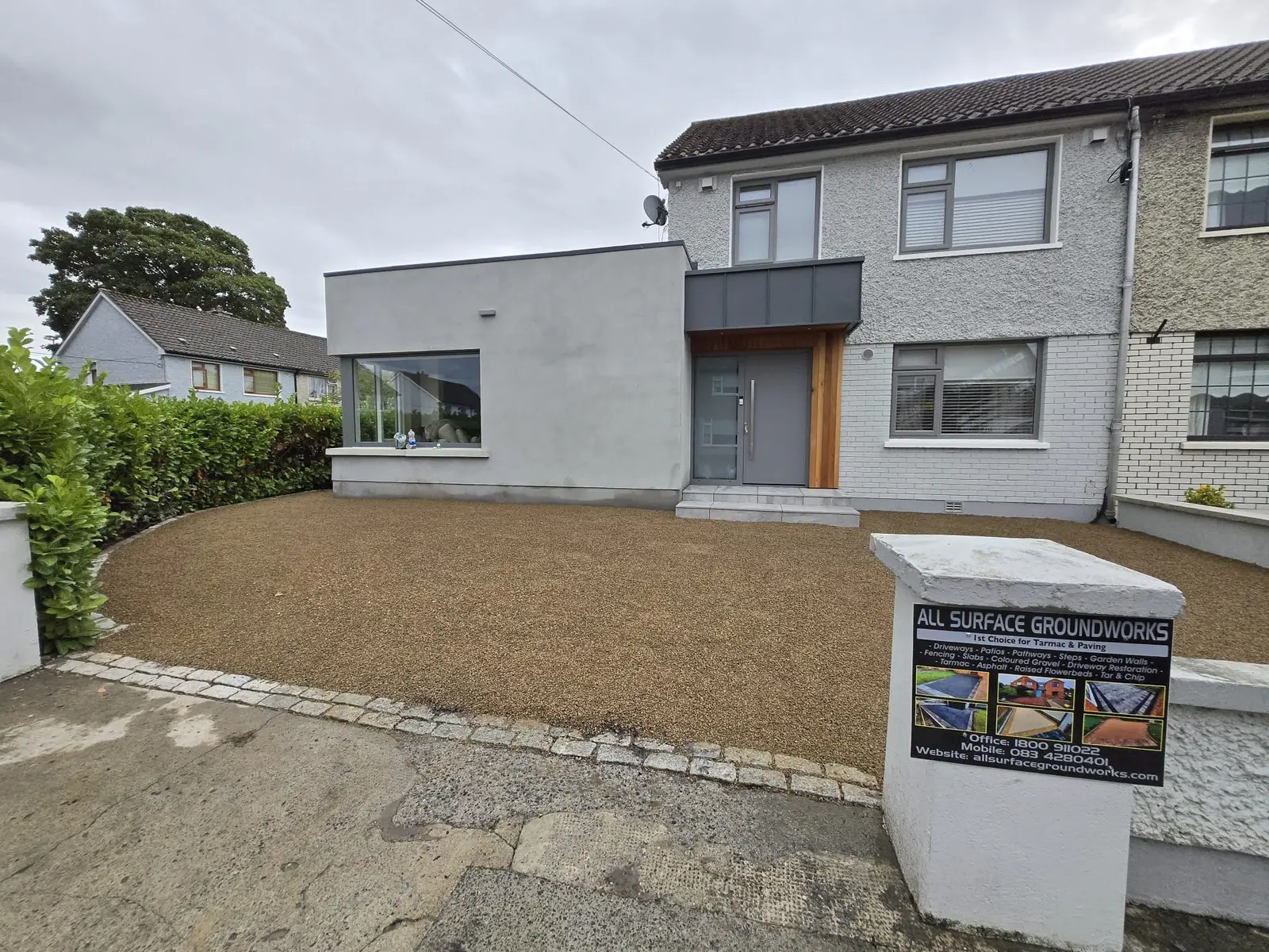 Finished Tar & Chip Drive project by Allsurface Groundworks in County Kildare