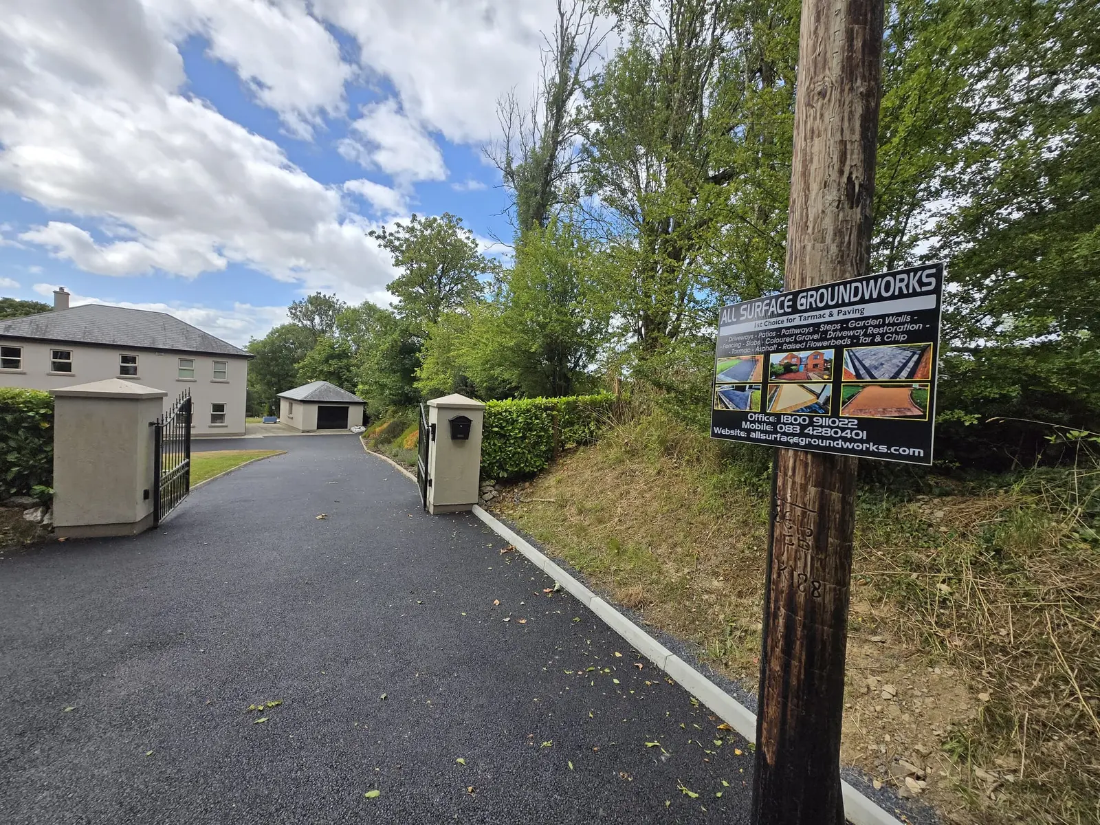 Tarmac Entrance project by Allsurface Groundworks in County Kildare